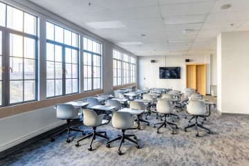 Instructors are invited to use the Rincon Classroom, which has three screens and seating for 35.