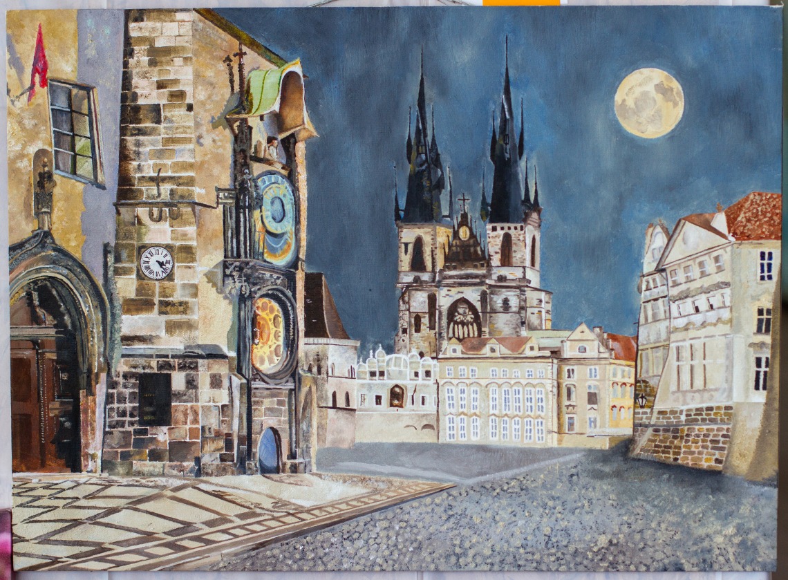 "Prague at Night" by Skye Challener, research technician in the Department of Psychiatry