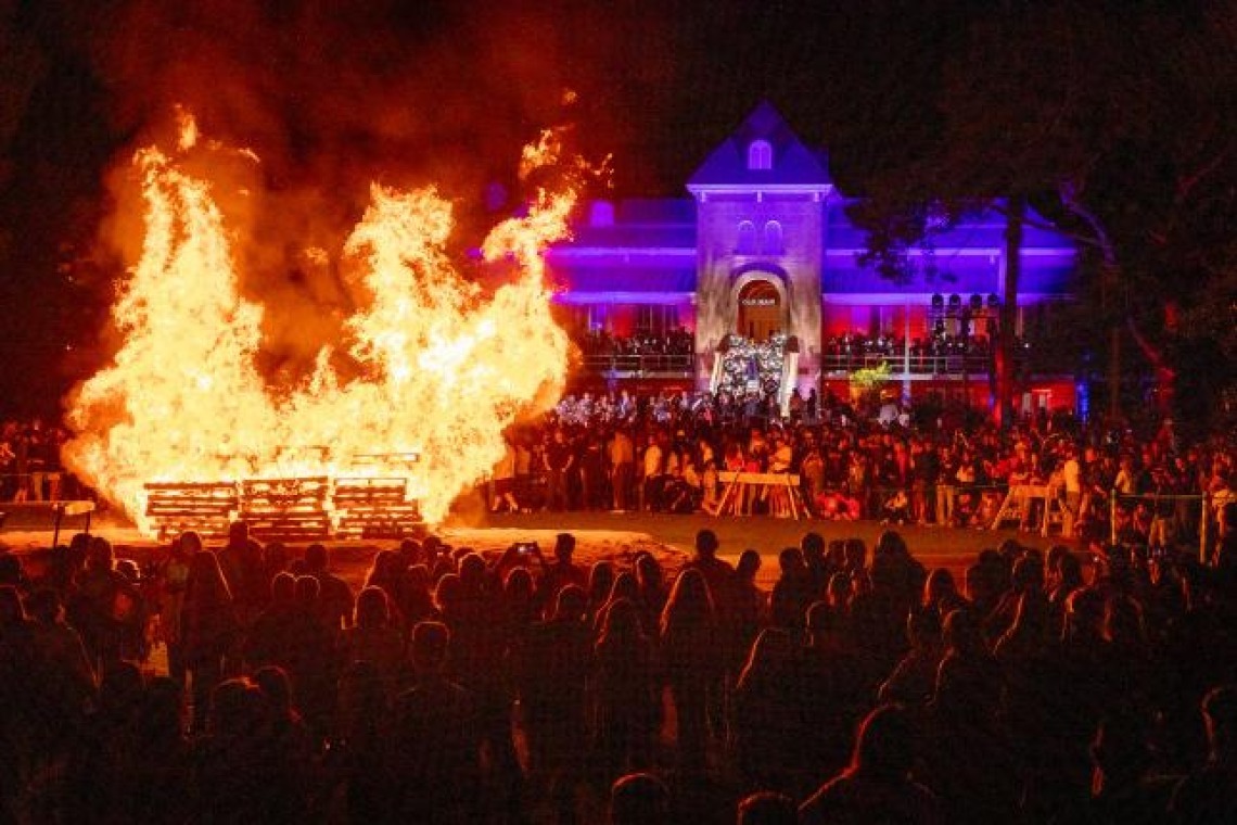This year's Homecoming bonfire and royalty crowning are scheduled for Oct. 28 at 7 p.m. on the west side of Old Main